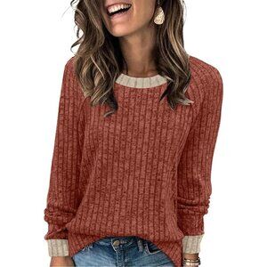 Women Caramel Imported Pull On Long Sleeve Lightweight Casual Winter Sweaters